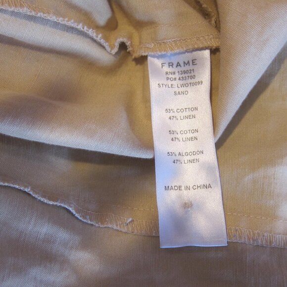 FRAME CROPPED SWING BELTED TRENCH COAT JACKET SAND S - Picture 5 of 11